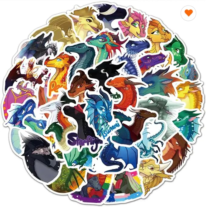 130 pcs Wings of Fire Bookmarks and Stickers - from Wings of Fire Book 1-15 Author Tui Sutherland Wings of Fire Merchandise as Party Favor, Student Rewards (WOF_Bookmarks_with_Stickers)