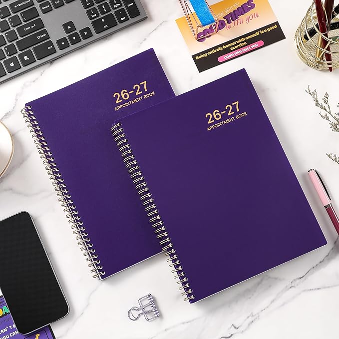 2026-2027 Appointment Book/Planner - 8.2" x 11", Daily Planner 2026-2027 from Jul. 2026 - Jun. 2027, Daily Hourly Planner with 30-Minute Interval, 12 Monthly Tabs, Back Pocket