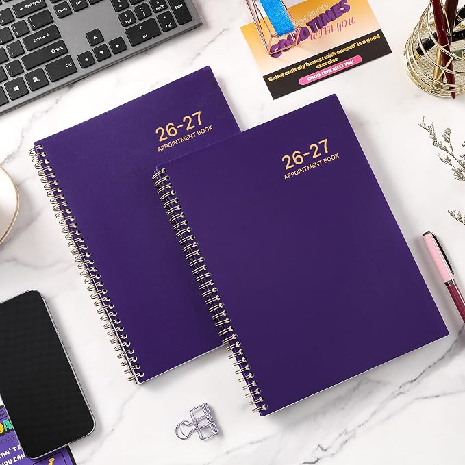 2026-2027 Appointment Book/Planner - 8.2" x 11", Daily Planner 2026-2027 from Jul. 2026 - Jun. 2027, Daily Hourly Planner with 30-Minute Interval, 12 Monthly Tabs, Back Pocket