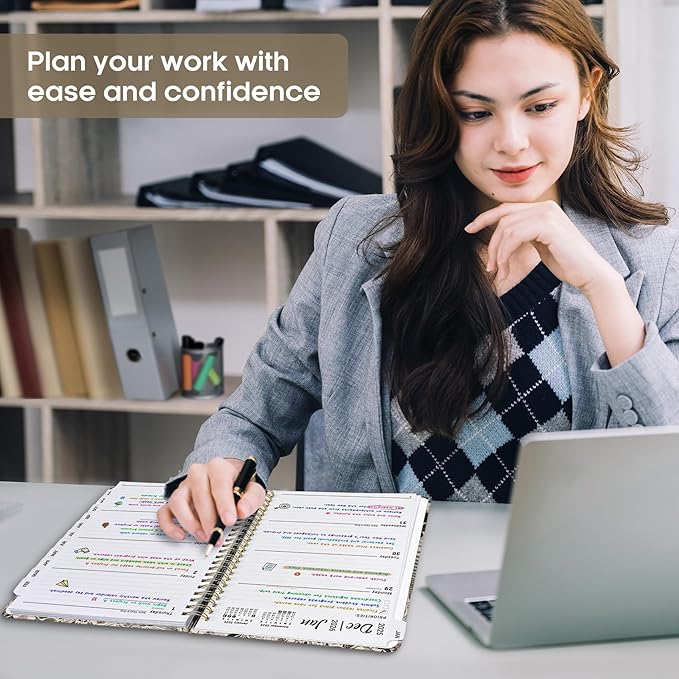 2026 Planner, Weekly and Monthly Calendar Planner Book, January 2026 - December 2026, Hardcover Spiral Planner with Monthly Tabs, Notes Pages, Perfect for Women & Men, A5 (6.4" x 8.5") - Owl