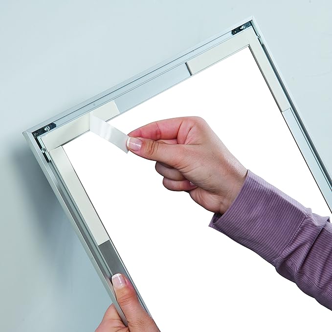 M&T Displays Write On Board Dry Wipe Erase 16x22 Inches Wall Mounting Self Adhesive Reusable White Surface Bulletin Boards Silver Aluminum Frame for Home Kitchen Classroom Office Commercial use