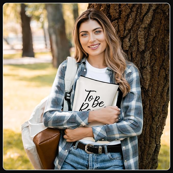 Feifeiya 2 Pcs Book Sleeves to Be Read Canvas Book Cover Pouches with Zipper Washable Front Pocket Gifts for Books Lover Reader Reading