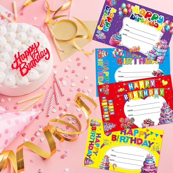 Happy Birthday Certificates for Kids 36pcs Birthday Bookmark Award for Students Classroom Teachers Supply