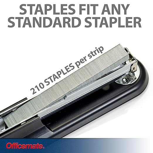 Officemate Standard Staples, 1/4″ Full-Strip General Purpose Staples, Fits Standard Desktop and Office Staplers, 20-Sheet Capacity, 10 Boxes (Pack of 10)
