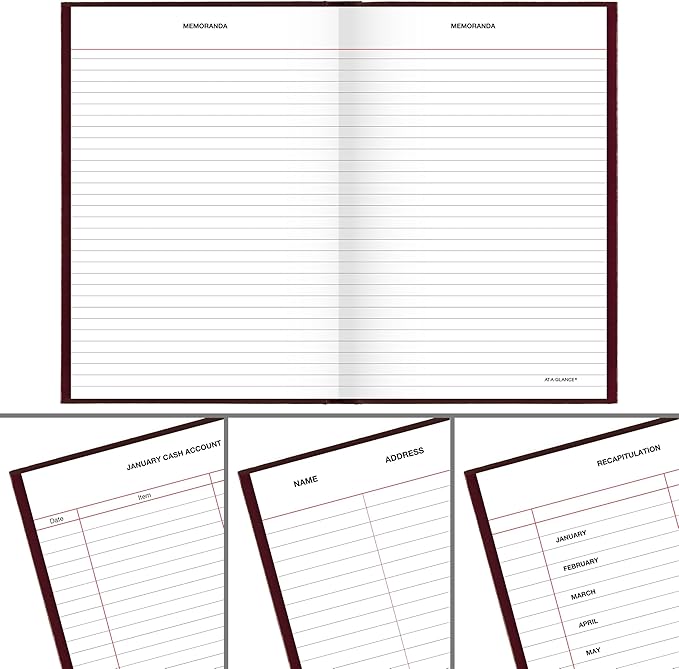AT-A-GLANCE 2027 Daily Planner, Standard Diary, 5" x 7.5" Reminder Journal, Hardcover, Red (SD3871327)