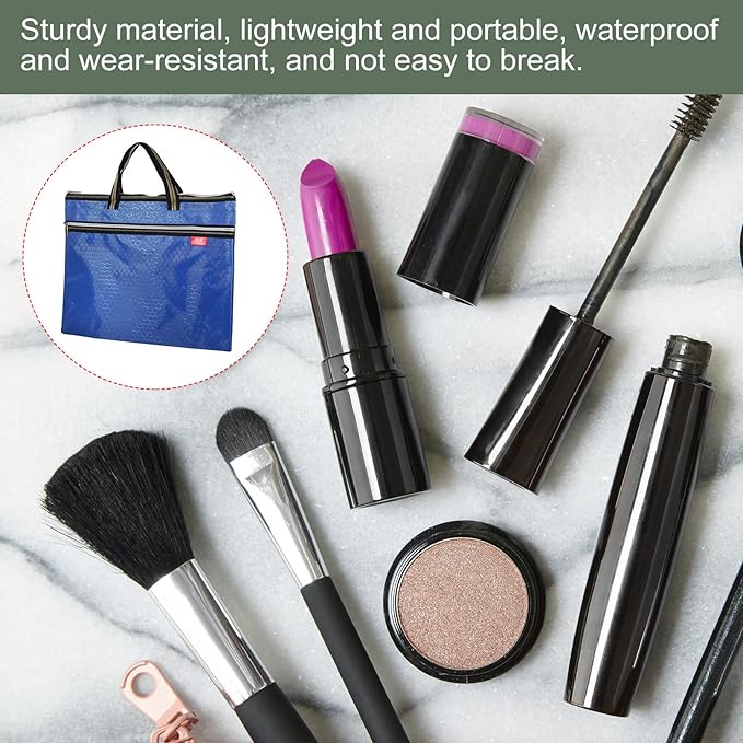 YOKIVE Waterproof Zipper Bag, Document Books Storage Tote Bags Tools Organizer Pouch, Great for Classroom Office(Blue)