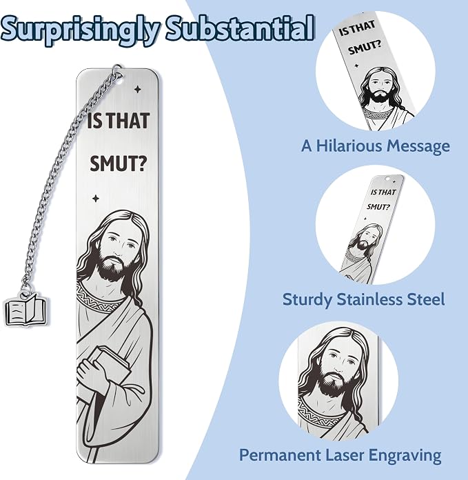 Funny Bookmarks for Women, Christian Gifts for Women Readers, Metal Bookmark for Book Lovers, Christmas & Birthday Gifts for Her, Best Friend, Sister, Wife, with Gift Box, is that