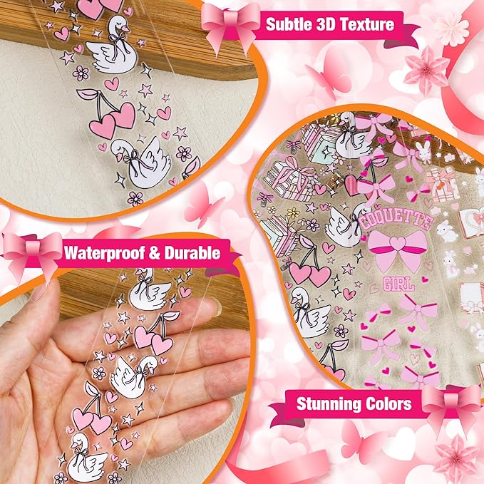 253 Pcs Bow Acrylic Bookmark Blanks(2mm) Thicken 15 DIY Bookmark Making 17 Bow UV DTF Sticker 76 Charms 15 Extender Chains and 130 Jump Ring Suitable for DIY Crafts Gifts