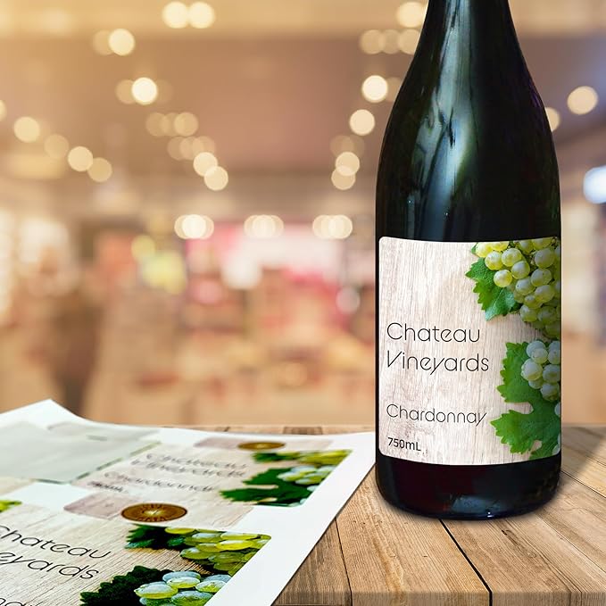 Wine Bottle Labels from Blank Labels - 4 Per Page - Water-Proof - Template Compatible - Laser and Inkjet Guaranteed - Easy Peel - Made in USA - 4” x 3.33” - 1000 Sheets - 4000 Bottle Labels