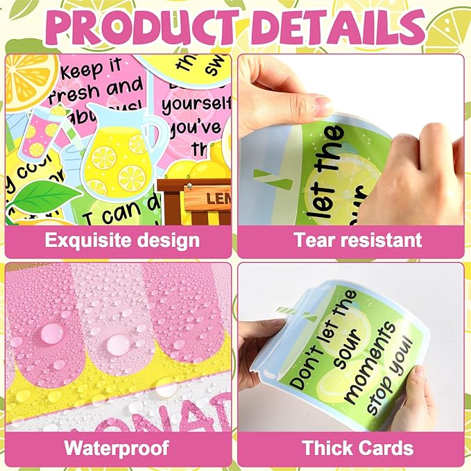 Summer Bulletin Board Set Lemon Theme Classroom Decorations Lemonade Stand Paper Cutouts Summer Bulletin Board Borders for Teacher Back to School Supplies Wall Window Blackboard Door Decor