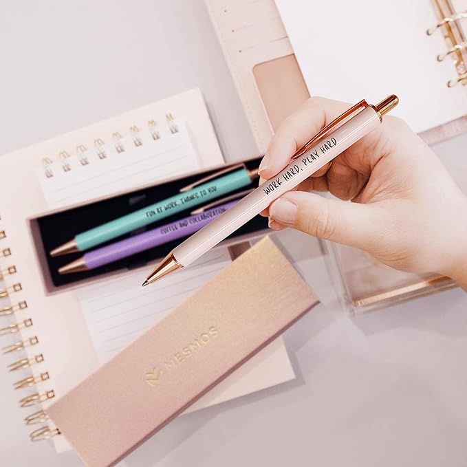 MESMOS 3pk Fancy Pen Set, Thank You Coworker Gifts for Women, Appreciation Gifts for Coworkers Female, Work Besties Women, Going Away Farewell Birthday Gift