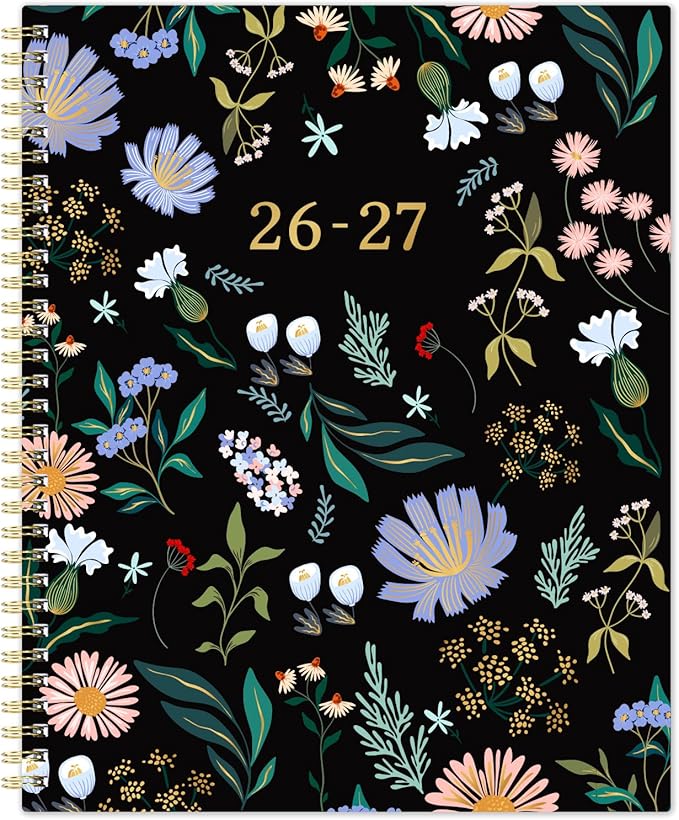 Planner 2026-2027 - 2026-2027 Planner Weekly and Monthly 9" x 11", JULY 2026 - JUNE 2027, Academic Planner 2026-2027, Monthly Calendar Planner with Colorful Tabs, Spiral Binding, Pocket - Black