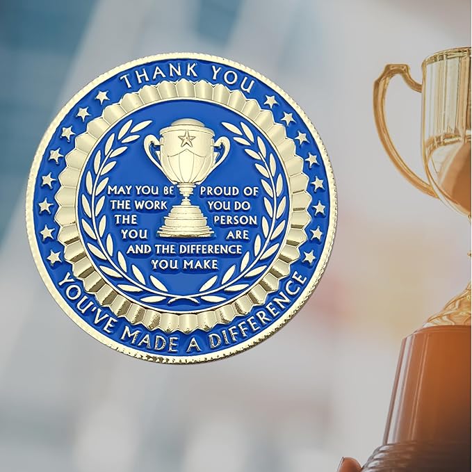 10 Pcs Employee Appreciation Coins Going Above and Beyond Recognition Coins Staff Appreciation Gifts Inspirational Thank You Coin for Coworkers Motivational Office Gifts Desk Decor