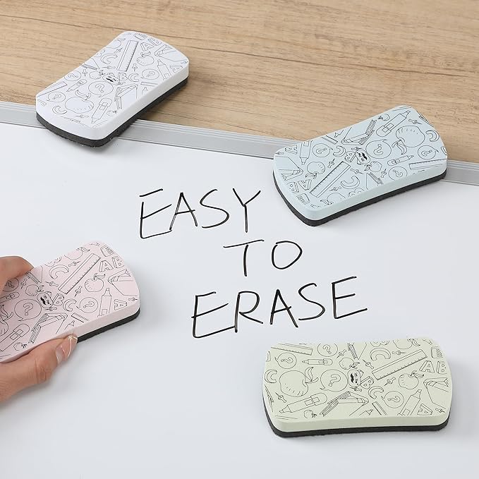 Mr. Pen- Magnetic Dry Erase Erasers, 4" x 2", 8 Pack, Assorted Colors, Magnetic Whiteboard Dry Erase Erasers Bulk for Kids, Teachers, Students and Classroom Supplies