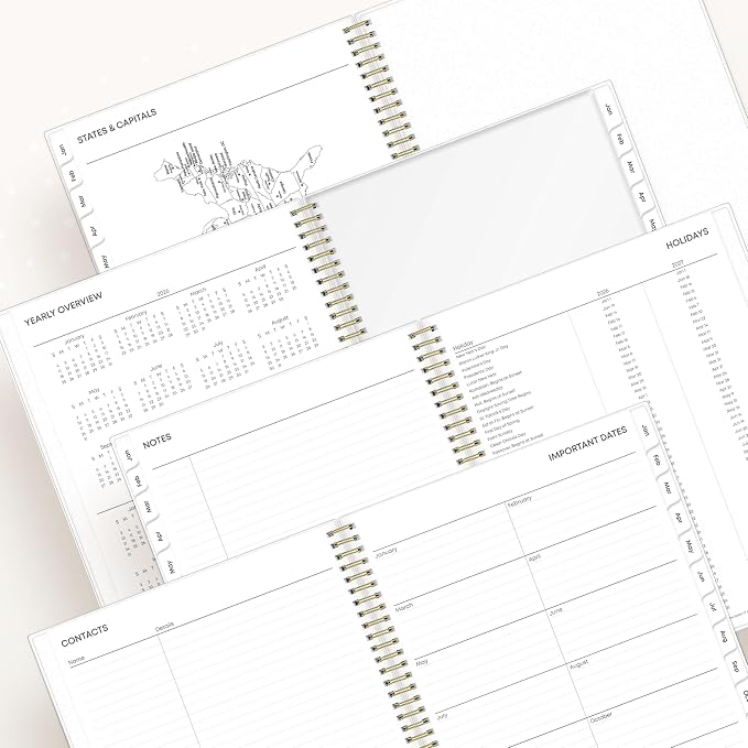 Blue Sky 2026 Weekly and Monthly Planner Calendar, January 2026 - December 2026, 8.5" x 11", Flexible Cover, Laminated Tabs, Durable Twin Wire Binding, Storage Pocket, Laurel