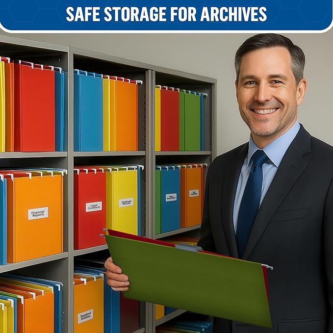 100 Pack Hanging File Folders Legal Size 8.5x14 - Colored Hanging Folders for Filing Cabinet with 1/5-Cut Adjustable Tabs Files for Filing Cabinet Organizer File Hangers for File Cabinets with Hooks