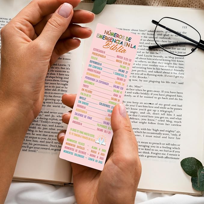 Bible Emergency Numbers Bookmark - 100 Pcs Christian Verse Paper Bookmarks Bulk for Women Men Religious Inspirational Scripture Page Markers Sunday School Welcome Gifts for Church Members