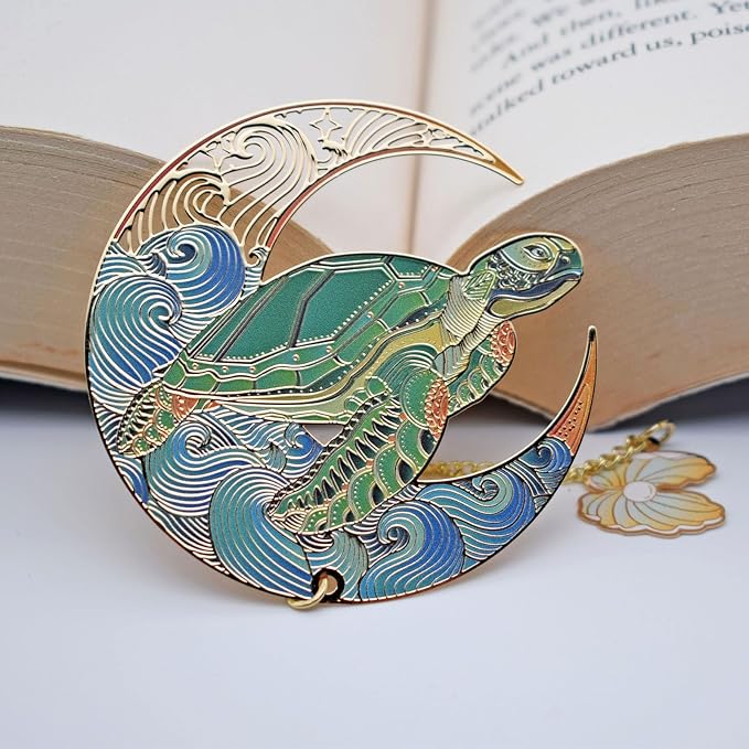BLBMH Metal Turtle Bookmarks for Women | Ocean Animal Bookmark for Book Lovers | Cute Sea Turtle Page Marker | Unique Graduation Birthday Gift - Turtle