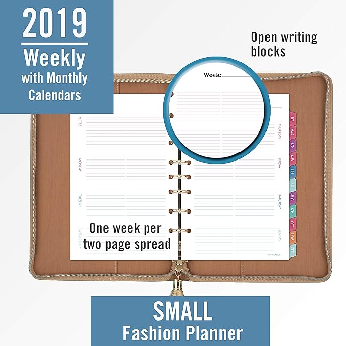 AT-A-GLANCE Weekly & Monthly Planner, Undated, 5-1/2" x 8-1/2", Small, Pebble, Gold (6152-4001-31)