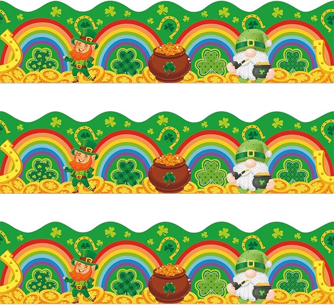 72 Feet St Patricks Day Shamrock Clover Borders for St. Patrick's Day Bulletin Board Classroom Decoration