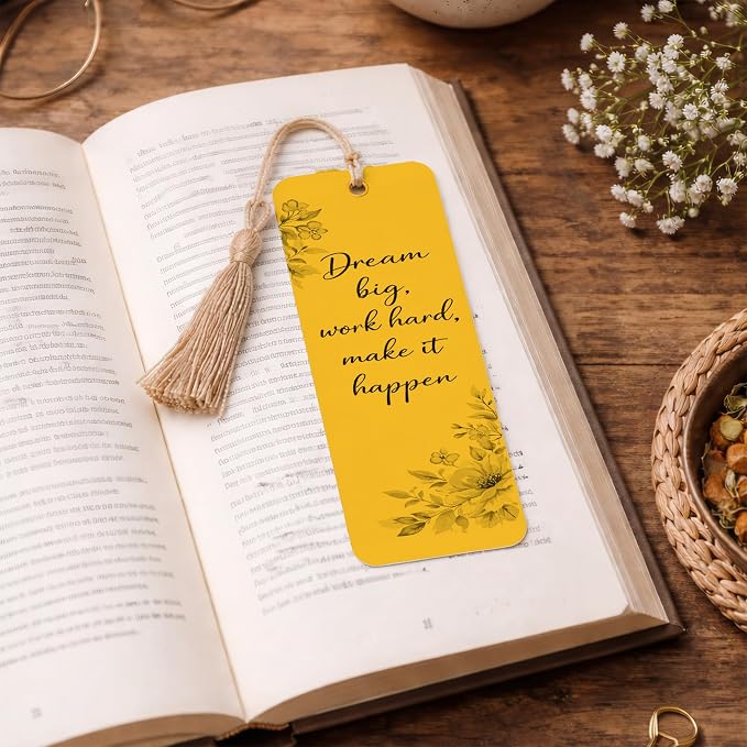 Printable Bookmarks - Blank Bookmark Printing Paper for Inkjet & Laser Printers - 2" x 6" Perforated Bookmarks 5 per Page - 25 Sheets / 125 Book Marks (Dandelion Yellow)