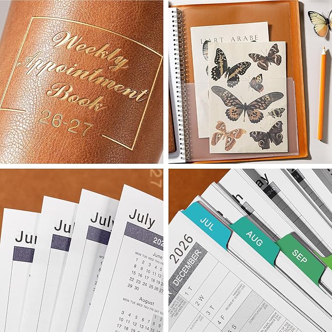 2026-2027 Weekly Appointment Book - Jul. 2026 - Jun. 2027, Daily Hourly Planner 2026-2027, 8.5" x 11", 15-Minute Interval, 12 Monthly Tabs, Flexible Soft Cover