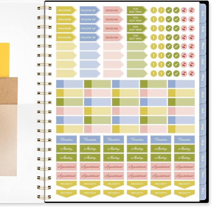 Mead Cambridge 2027 Planner, Weekly & Monthly, 8.5" x 11", Cherrywood Lane, Black Botanicals (CL22-905-27)