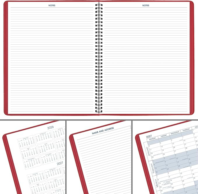 AT-A-GLANCE 2027 Planner, Monthly, 15-Month Jan-Mar, 9" x 11", Unruled Daily Blocks, Red (702501327)