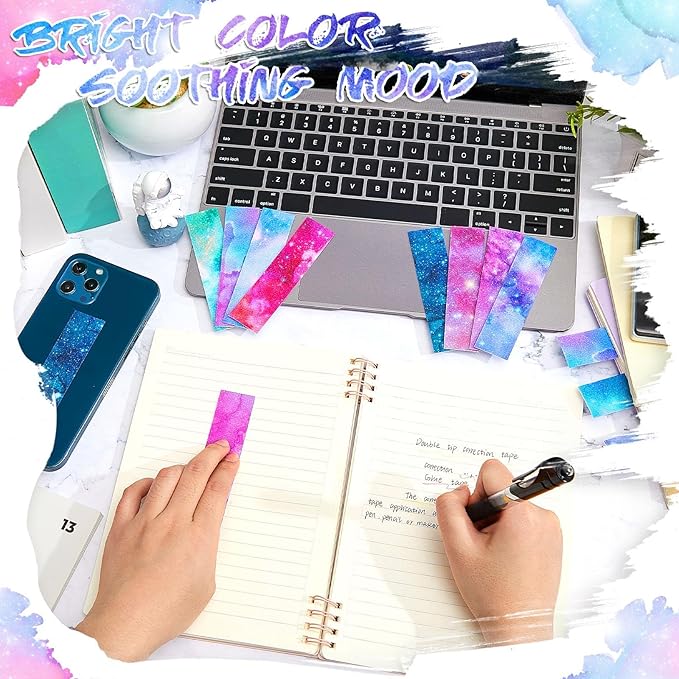 Gersoniel 36 Pcs Ink and Starry Sky Anxiety Sensory Stickers Mental Health Stickers Mindfulness Fidget Textured Strips Adhesive Tactile Calm Relief Items for Adults School Counselor Office, 12 Style
