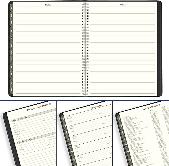 AT-A-GLANCE Planner 2026-2027 Weekly & Monthly Academic 12-Month July-June Quarter-Hourly Appointment Book, 8-1/4" x 11", Recycled, Black (70957G05)