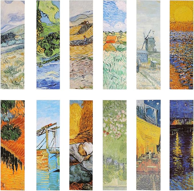30PCs Paper Bookmarks for Women Men,Bookmarks Set for Book Lovers (Oil Painting)