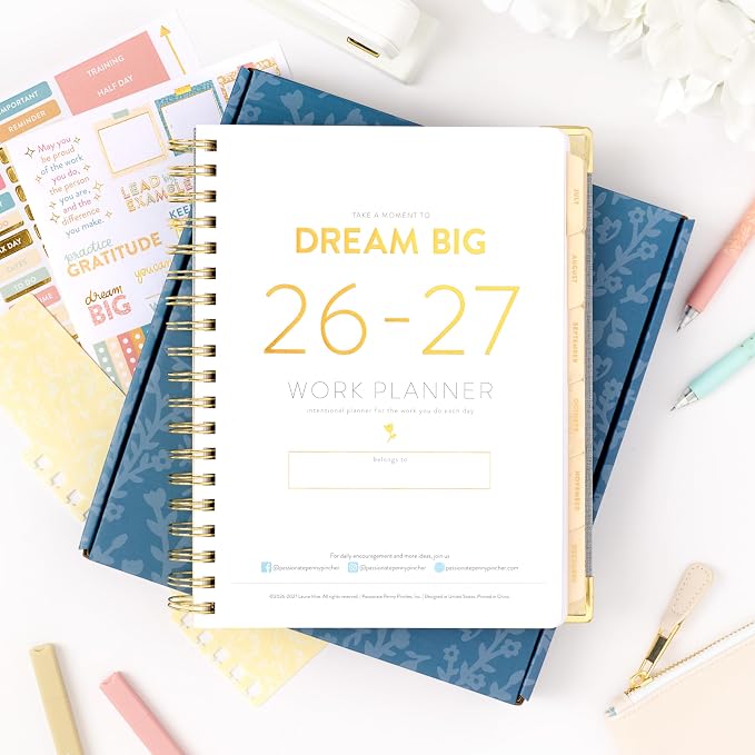 PPP Work Planner 2026-2027 | 12-Month Weekly Calendar (Start Monday) | Vertical Weekly Layout | Monthly Review Pages | Budgeting & Goal Tracker Pages | Customizable Checklists for Routines & Daily Goals