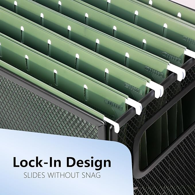 Plastic Hanging File Folders, 24 Pack Olive Hanging Folders，Letter Size with 1/5-Cut Tabs, Strong for Bulk Files, Documents and Paper, Office & Home Filing