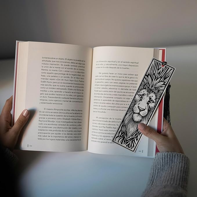 Stainless Steel Bookmarks – Set of 3 Featuring Lion, Eagle and Elephant, 150x40mm, Laser-Engraved, Durable Metal, Perfect for Book Lovers & Unique Gift Ideas. Majestic Animals Series