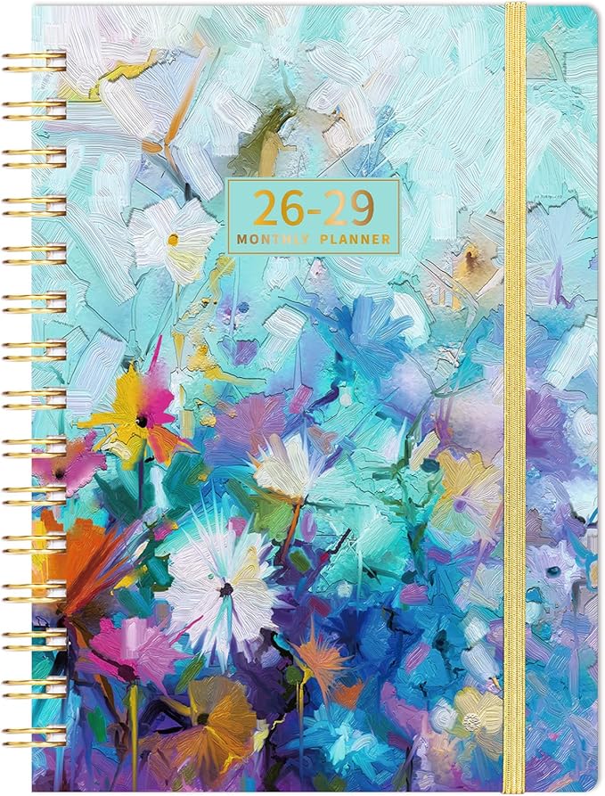 2026-2029 Monthly Planner/Calendar - 3 Year Monthly Planner 2026-2029, July 2026 - June 2029, 6.3" x 8.4", 36 Monthly Planner with Tabs, 29 Notes Pages, Hardcover, Inner Pocket - Oil Painting