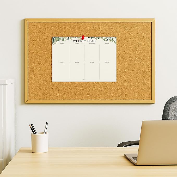 Weekly Planner Notepad, Undated Tear Off Weekly To Do List Notepad, 11.5" x 8", Eucalyptus Design on Cream Base, Premium Thick Paper and Cardboard Back Support, Desk Planner for Work, Office and Home.