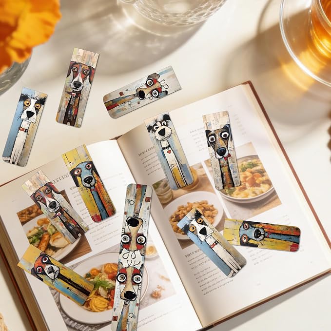 Funny Dog Magnetic Bookmark Gifts - Wxiben 30 Pcs Cartoon Puppy Dog Magnet Book Markers for Reading Pet Bookmarks Magnetic Page Clips Gifts for Book Lovers Women Men Students Teacher Office Supplies