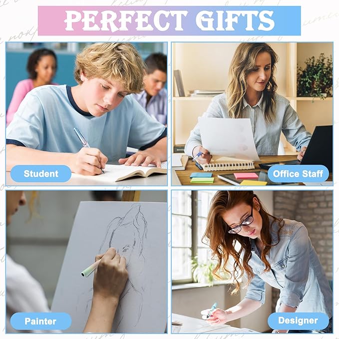 12Pcs Everlasting Pencils with 12 Replacement Tips, Reusable Infinity Pencil with Eraser, Inkless Pencil Eternal pencil for Writing, Forever Pencil for Student Sketching Office Supplies