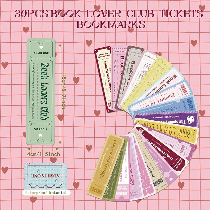 Cute Bookmarks Set for Book Lovers, 30 PCS Funny Paper Page Marker Cards for Women, Book Club Readers Accessories for Dark Romance Fantasy Thriller True Crime Booktok Book Tracker Supplies Gifts Bulk