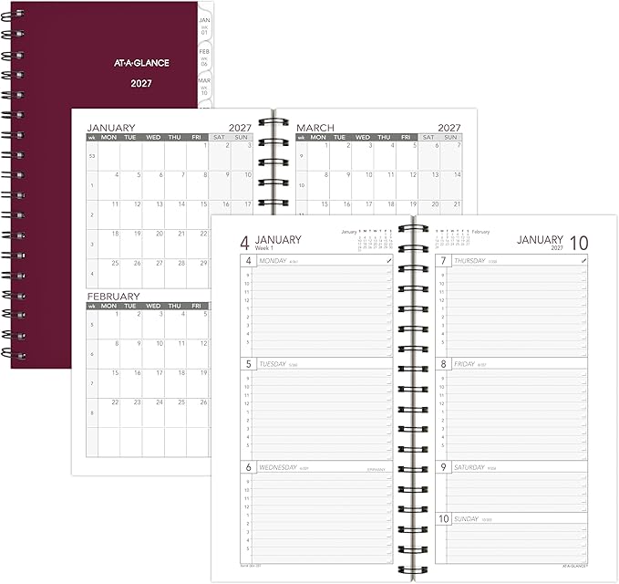 AT-A-GLANCE 2027 Planner Refill, Weekly, 3.25" x 6.5", Portable Size 2, Tabbed (064-287-27)