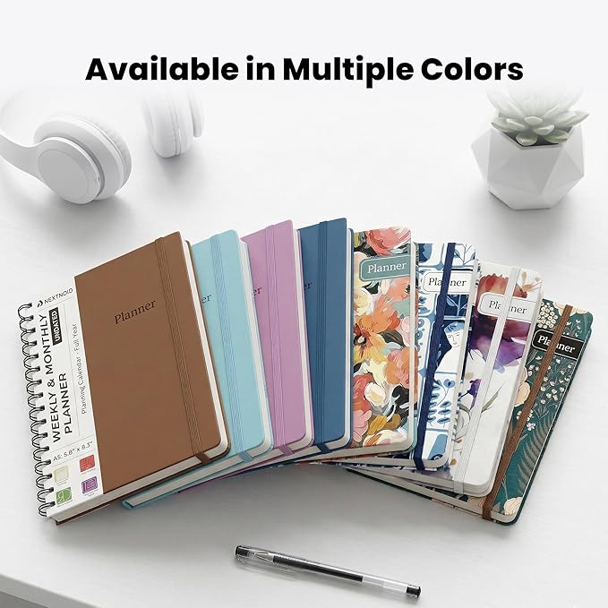 Undated Monthly and Weekly Planner - 12 Month Calendar Planner Notebook with Week Days - Hardcover Undated Planners Blank Agenda Book - A5 Turquoise
