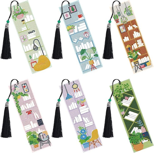 Diamond Art Painting Bookmarks - 6 PCS DIY Book Lover Diamond Painting Kits for Adults Art Craft Supplies Birthday Mothers Day Graduation Gift for Student Mom Beginners Teacher