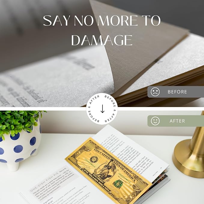 5 PCS One Million Gold Dollar Bill Bookmarks - Cool Bookmarks for Women, Men, Students & Readers - Unique Book Reading Accessories