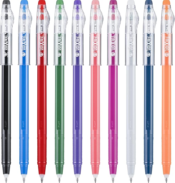 PILOT FriXion ColorSticks Erasable Gel Ink Pens,Fine Point 0.7 mm,Assorted Colors,Erasable Pens - Ideal for School,Journaling,& Office Writing,10 Count (Pack of 12)