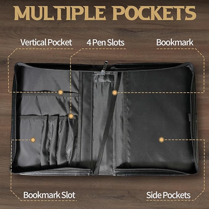 Bible Cover Case for Men Large Armor of God Bible Carrying Case with Durable Handle & Zipper Bible Study Accessories for Boys - Lion
