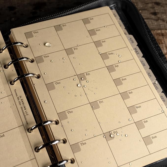 Rite In The Rain Weatherproof Complete Field Planner Kit, 4.625" x 7 " Tan Sheets, Black Cover (No. 9255B)