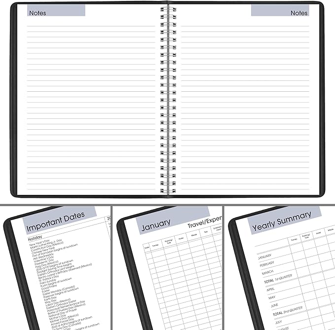 AT-A-GLANCE 2027 Planner, Weekly & Monthly, 7" x 8.75", Executive Soft Cover, DayMinder, Black (G5460027)