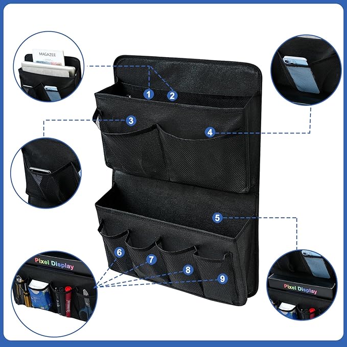 Desk Side Storage, Sesktop Storage Pouch, Drill-free Laptop Holder, Clip-on Multifunctional Laptop Stand with Pen Holder, Hanging Desktop Storage Rack for Home Offices
