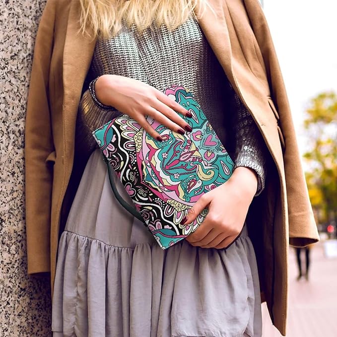 Bohemia Bible Cover with Handle Bible Carrying Cases Bible Bag Bible Study Supplies Book Protector Bible Case for Women Girls-size：L