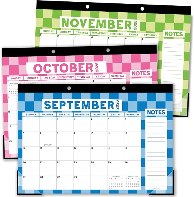 Hadley Designs Large Teacher Desk Calendar 2026-2027 - Desktop Calendar 2026, 18-Month Desk Calendars for Home, Office & Classroom, Cute Classroom Must Haves, Teacher Appreciation Gifts